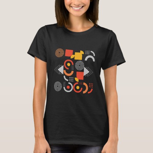 Modern Abstract Geometric Shapes  Colored  T_Shirt