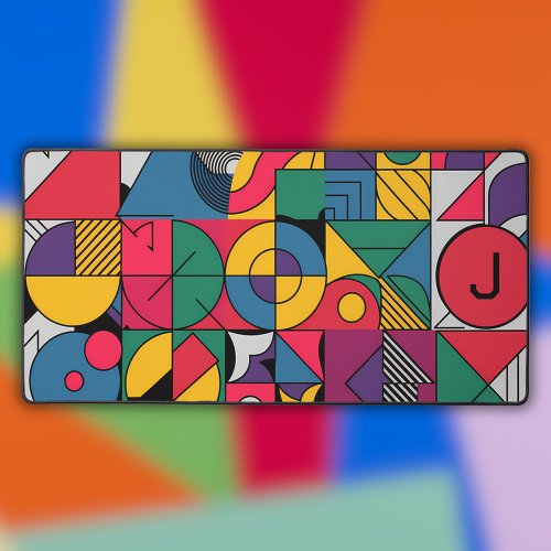 Modern Abstract Geometric Shapes Desk Mat