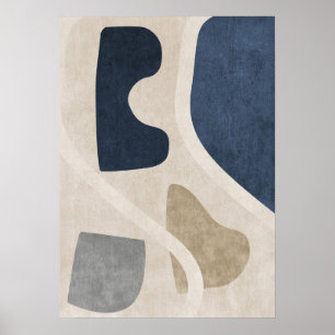 Modern Abstract Geometric Shapes Wall Art Poster