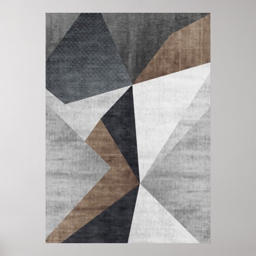 Modern Abstract Geometric Shapes Wall Art Poster