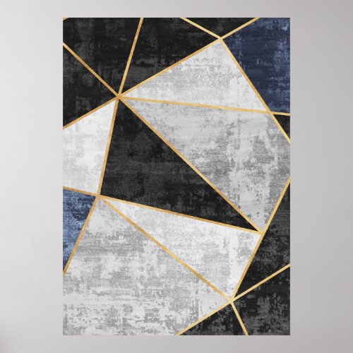 Modern Abstract Geometric Shapes Wall Art Poster