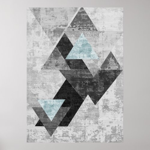 Modern Abstract Geometric Shapes Wall Art Poster