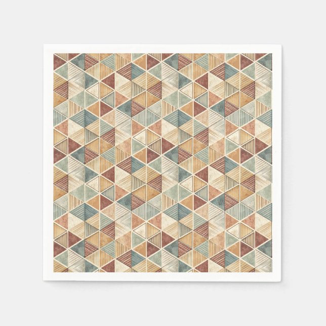Modern Abstract Geometric Triangle Design Pattern Napkins (Front)