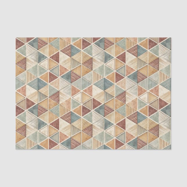 Modern Abstract Geometric Triangle Design Pattern Tissue Paper (Front)
