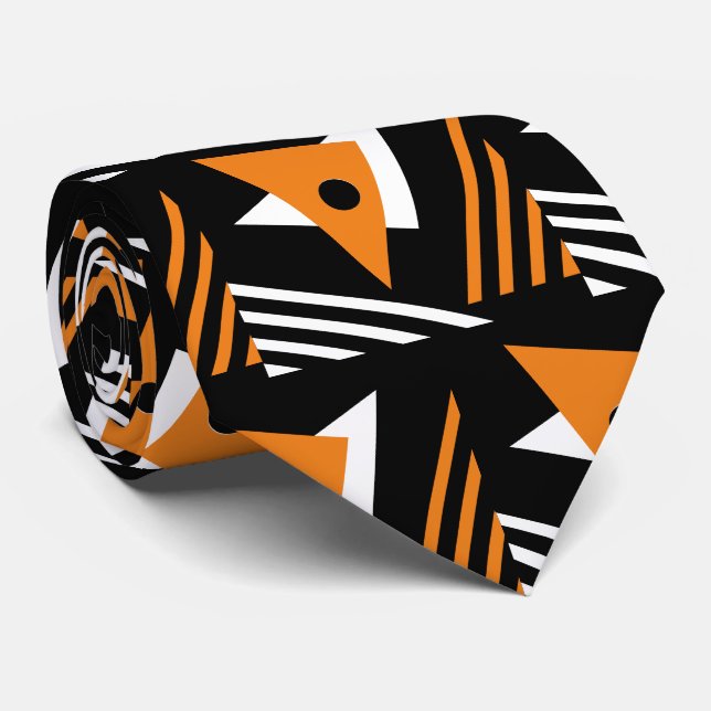 Modern Abstract Geometric Triangles Neck Tie (Rolled)