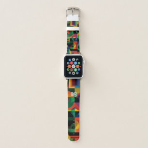 Modern Abstract Geometric Vibrant Energetic Shapes Apple Watch Band
