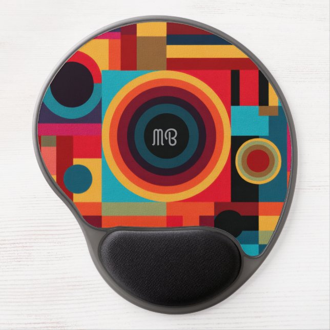 Modern Abstract Geometric Vibrant Energetic Shapes Gel Mouse Pad (Front)