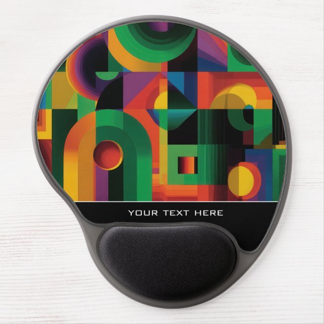 Modern Abstract Geometric Vibrant Energetic Shapes Gel Mouse Pad (Front)