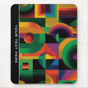 Modern Abstract Geometric Vibrant Energetic Shapes Mouse Pad