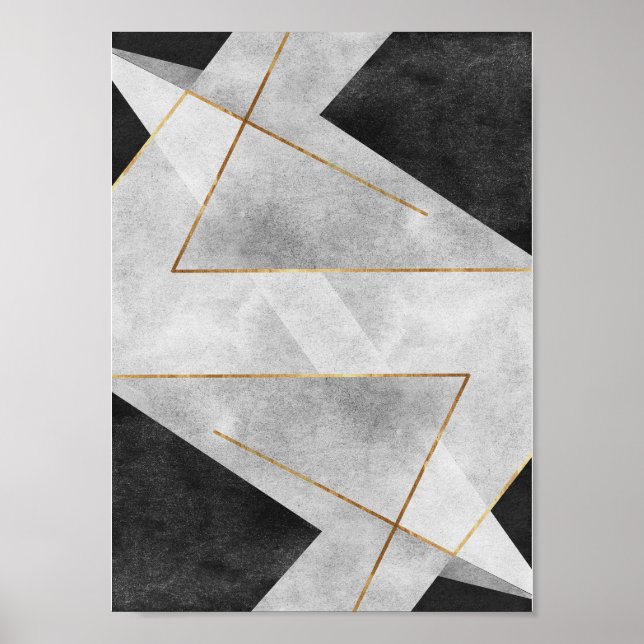 Modern Abstract Geometric Wall Art Poster (Front)