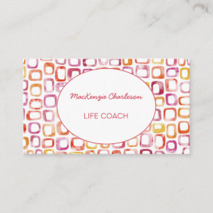 Modern Abstract Geometric Watercolor Business Card