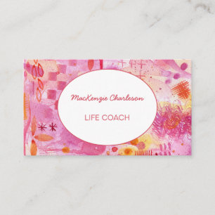 Modern Abstract Geometric Watercolor Business Card
