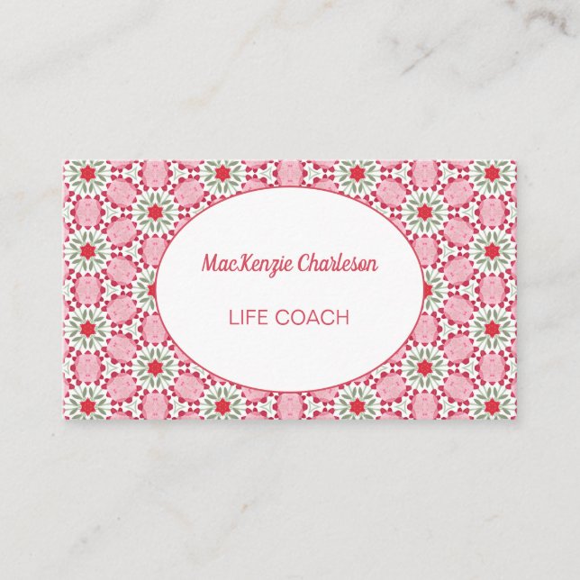 Modern Abstract Geometric Watercolor Pattern Busin Business Card (Front)