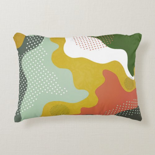 Modern Abstract Geometric Waves Composition Accent Pillow