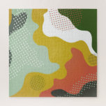 Modern Abstract Geometric Waves Composition Jigsaw Puzzle