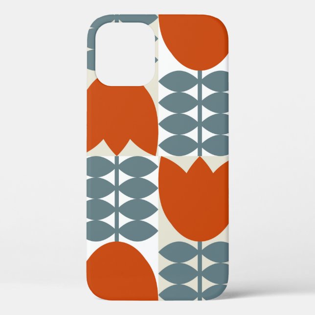 Modern abstract geometric with stylized flowers le Case-Mate iPhone case (Back)