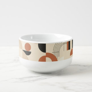Modern abstract geometry soup mug