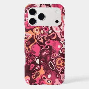 Modern Abstract Girly Pink Burgundy Pattern iPhone 17 Pro Max Case