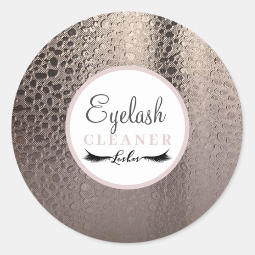 Modern Abstract Glam Pink Rose Gold Lash Cleaner Classic Round Sticker