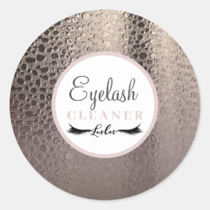 Modern Abstract Glam Pink Rose Gold Lash Cleaner Classic Round Sticker