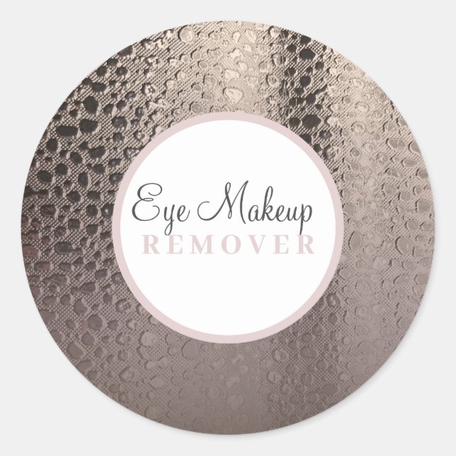 Modern Abstract Glam Pink Rose Gold Makeup Labels (Front)