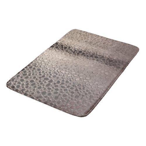 Modern Abstract Glam Silver Pink Blush Rose Gold Bath Mat