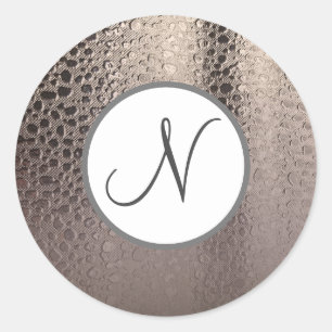 Modern Abstract Glam Silver Pink Blush Rose Gold Classic Round Sticker