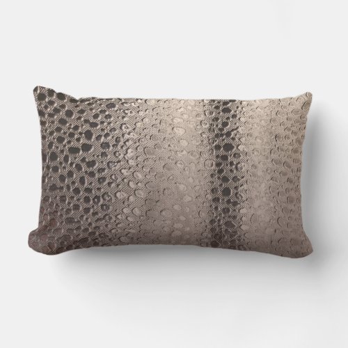 Modern Abstract Glam Silver Pink Blush Rose Gold Lumbar Pillow