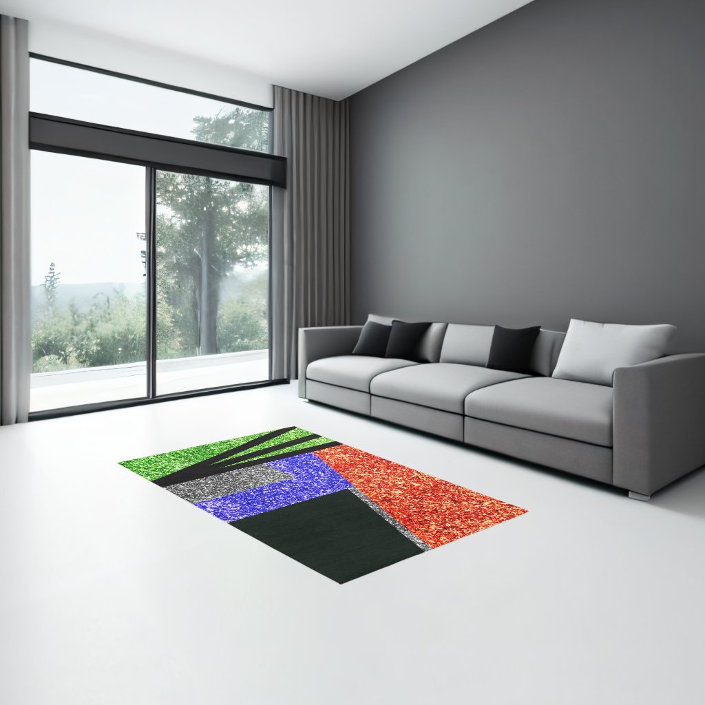 Modern Abstract Glittered Multicolored Geometric