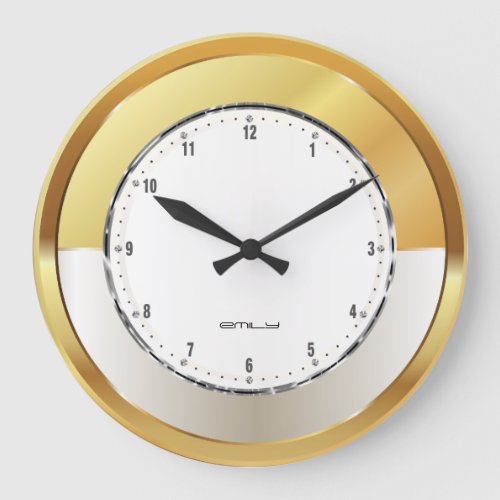 Modern abstract gold background large clock