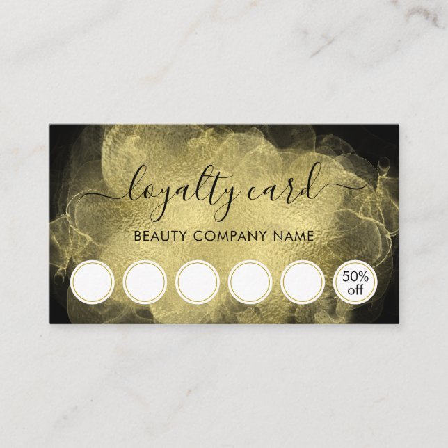 Modern Abstract Gold Ink Loyalty Card (Front)