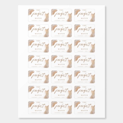 Modern Abstract Gold Perfect Match Script Wedding | Zazzle