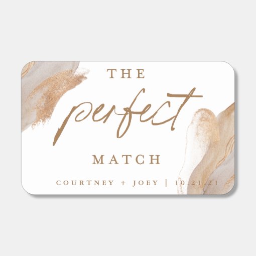 Modern Abstract Gold Perfect Match Script Wedding | Zazzle