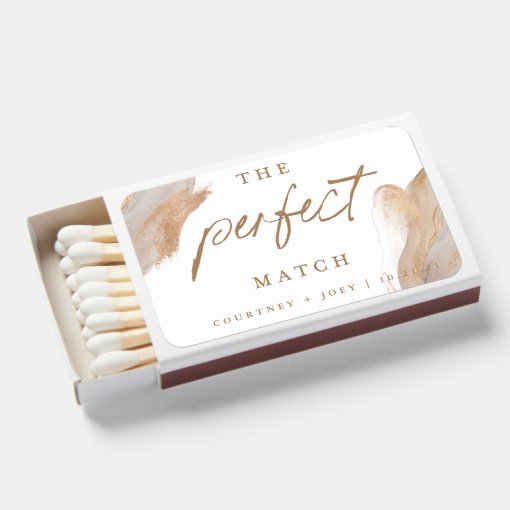 Modern Abstract Gold Perfect Match Script Wedding | Zazzle