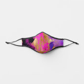 Modern abstract gold pink vibrant brushstrokes premium face mask (Front)