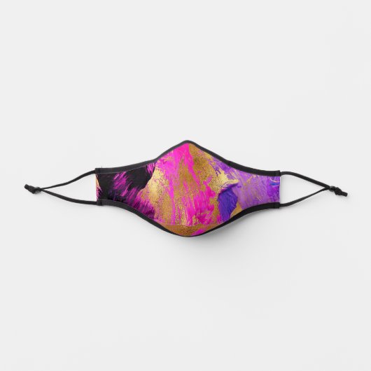 Modern abstract gold pink vibrant brushstrokes premium face mask (Front)