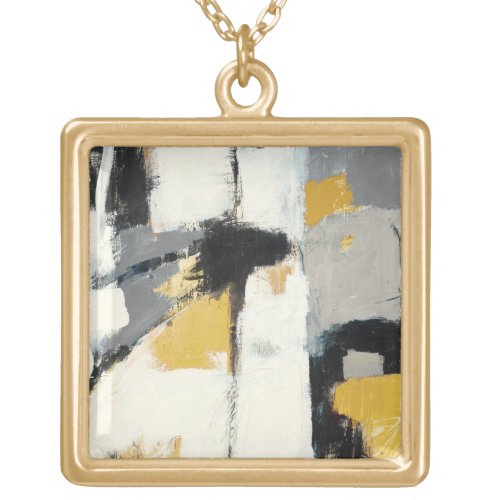 Modern Abstract Gold Plated Necklace