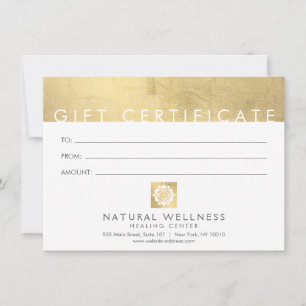 Modern Abstract Gold Wellness Gift Certificate