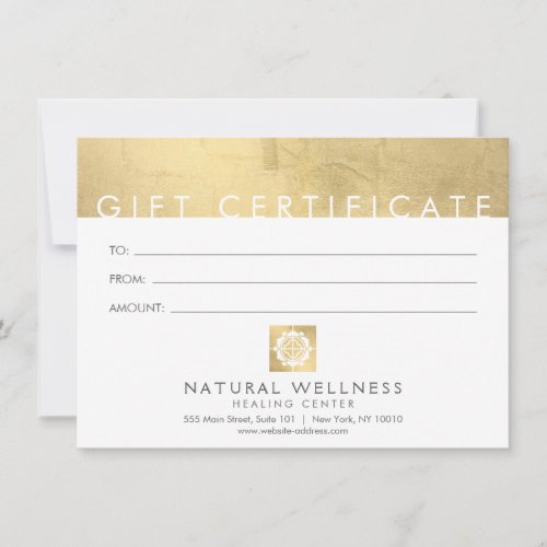 Modern Abstract Gold Wellness Gift Certificate