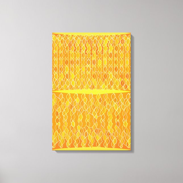 Modern Abstract "Golden Rain" - Golden Yellow Canvas Print (Front)