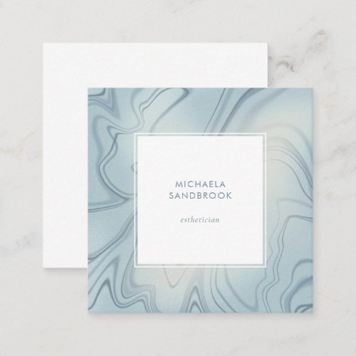 Modern Abstract Gradient Blue White Square Business Card