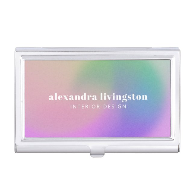 Modern Abstract Gradient Creative Artsy Colorful  Business Card Case (Front)