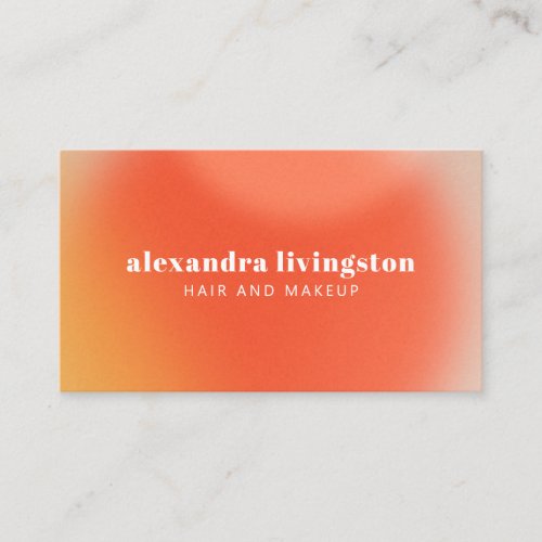 Modern Abstract Gradient Creative Artsy Orange Red Business Card