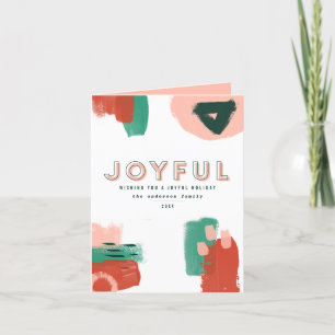 Modern abstract graphic red, pink + green joyful announcement