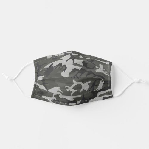 Modern Abstract Gray Camouflage Pattern Adult Cloth Face Mask