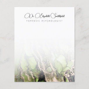 Modern Abstract Green Black Gold Stationery