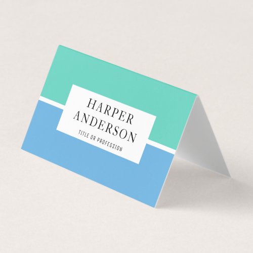 Modern Abstract Green  Blue Professional Business Business Card