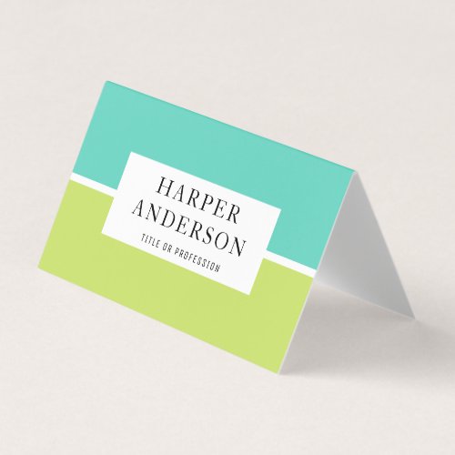 Modern Abstract Green  Blue Professional Business Business Card