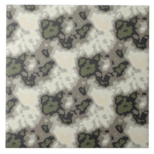 Modern Abstract Green Gray Mottled Marble Pattern Ceramic Tile