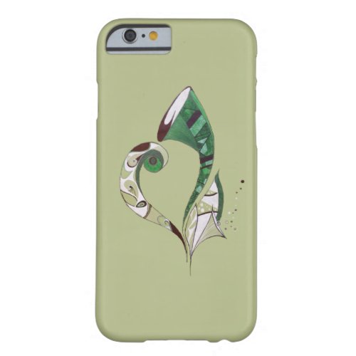 Modern abstract Green hand drawn ink illustration Barely There iPhone 6 Case